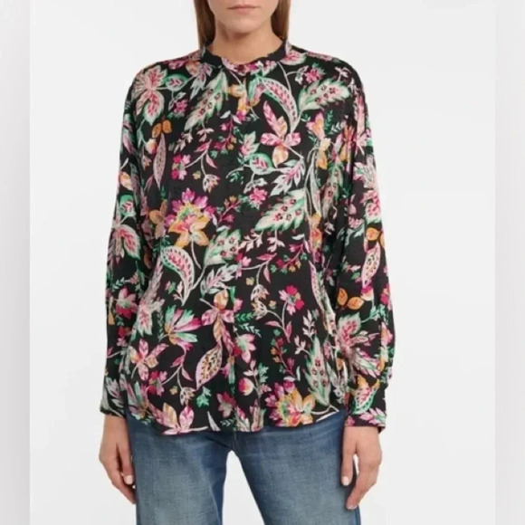 Étoile Isabel Marant Blouse button up shirt long sleeve floral print - Picture 1 of 10
